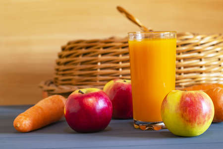 Glass of fresh juiceの写真素材