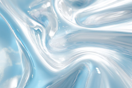Abstract swirl of blue and silver tones in smooth fluid designの素材