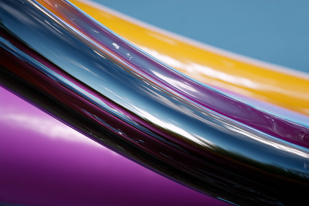 Colorful abstract shapes create a vibrant and smooth textureの素材