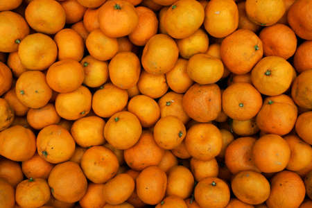 A box full of tangerines.の写真素材