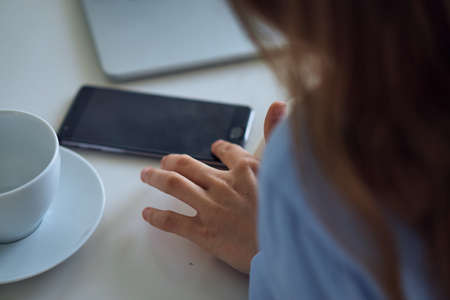 Hands, laptop, computer, office, business, desktop, money, keyboard.の写真素材