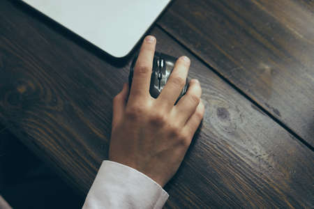 Keyboard, office, business, laptop, computer, hands, work, desktop.の写真素材