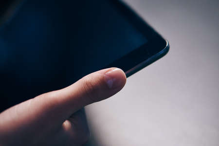 Hands, business, office, documents, tablet, phone, laptop, computer, money.の写真素材