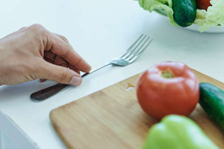 Vegetables lie on the table, vegetarianism, diet.