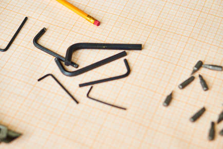 Design work on architecture, construction, pencil, tool.の写真素材