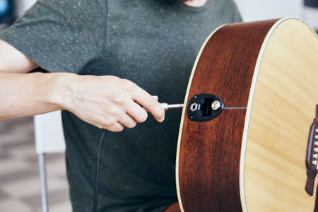 Music, musician, guitar, strings, musical instruments, man, distortion.の写真素材