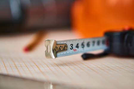 Working tools for construction, gas, drawings, paper, engineering, lay-out.の写真素材