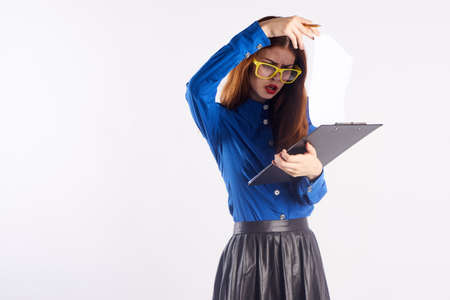 Woman understands documents.の写真素材