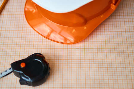 Helmet, close-up, construction.の写真素材