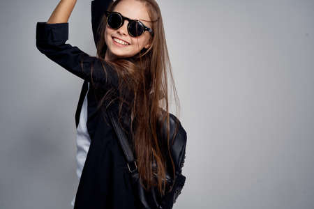 Child, girl in sunglasses.の写真素材