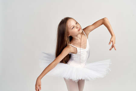 girl ballerina, child, bend, dance.の写真素材