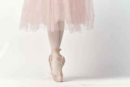 Ballerina's feet, child, close-up.の写真素材