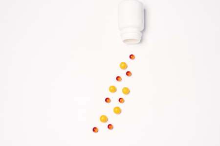 pills on white backgroundの写真素材