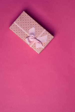 gift on a pink background.の写真素材