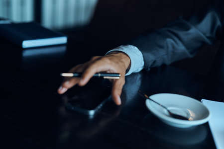 businessman, phone, pen.の写真素材