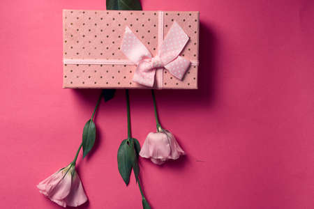 gift on flowers.の写真素材