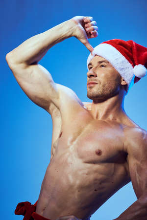 Sporty man with muscular bodyの写真素材