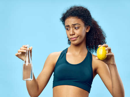 Sporty woman slim figure waterの写真素材