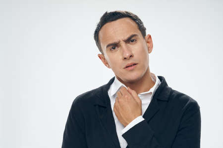 Elegant man self-confidence emotional facial expression lifestyle close-up