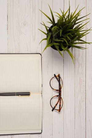work desk stationery paper folder officeの写真素材