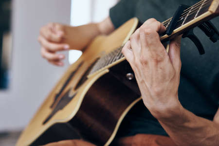 playing guitar music performance modern style leisure