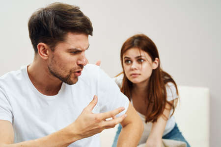 Family problems divorce model man and womanの写真素材