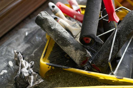 construction repair tools paint rollers work technology