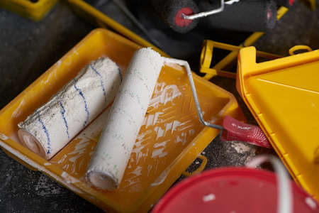 construction repair tools paint rollers work