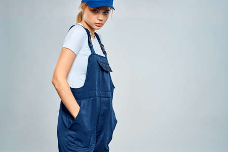 Working woman in uniform courier delivery service lifestyle