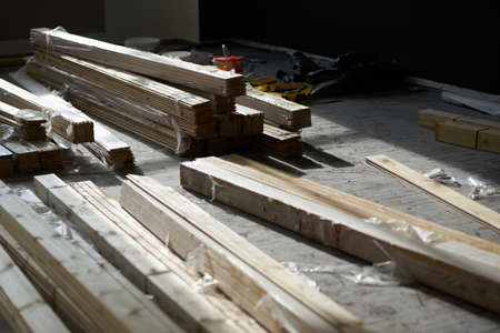 wood beams tool repair construction carpentry installationの写真素材
