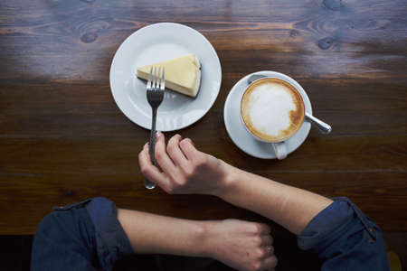 Cup of coffee restaurant breakfast top view lifestyle
