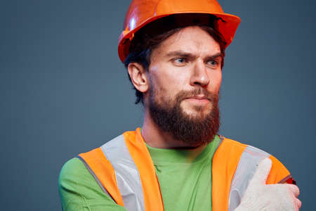 angry man in work uniform security professional hard work
