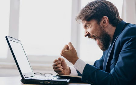 business man desktop office professional technology internet entrepreneurの写真素材