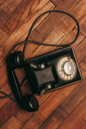 black phone retro style classic classic communication old fashionの写真素材