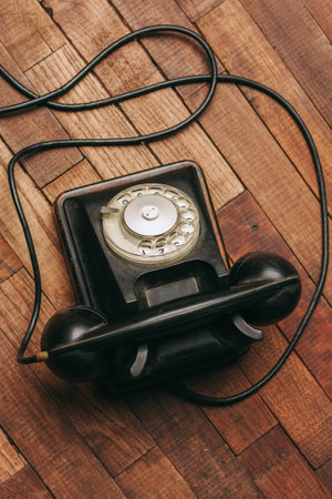 home retro telephone technology communication classic style antiqueの写真素材