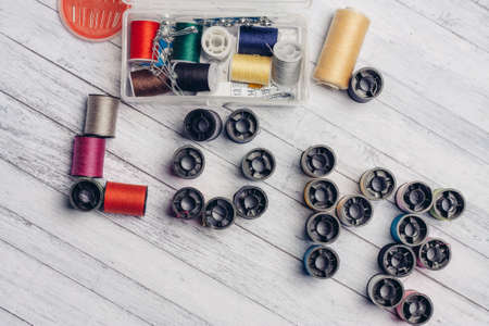 threads and sewing accessories accessories Love for needlework needles pinsの写真素材