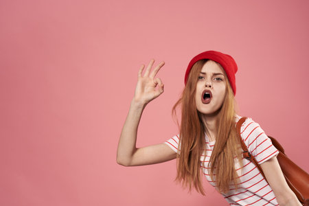 Glamorous woman fashionable clothes cropped view emotions fun