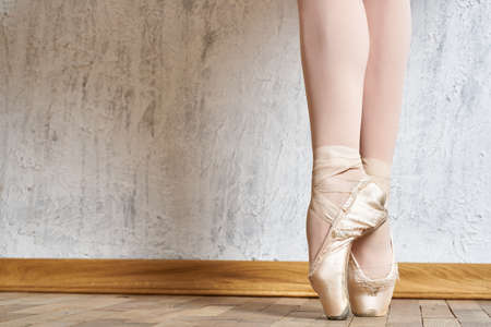 Legs ballerina pointe shoes exercise silhouette performanceの写真素材