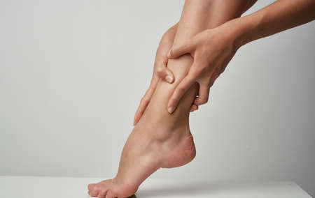 trauma bandaged feet health problems medicine treatmentの写真素材