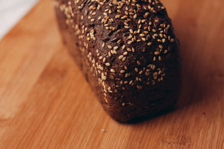 rye whole grain bread cooking home baking wood board