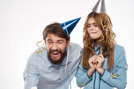 birthday party disco young people with cake and columns fun cropped view close-upの写真素材