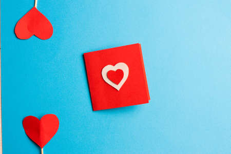 gift with heart postcard valentines day holiday loveの写真素材