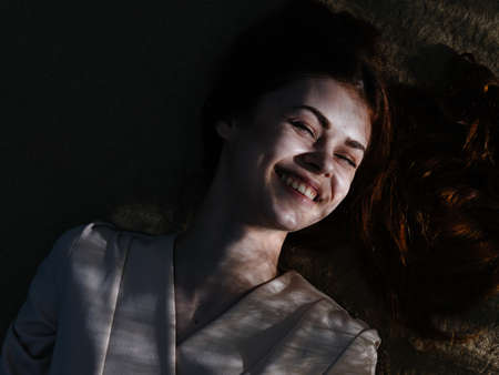 Beautiful woman nature fresh air vacation sun tropicsの写真素材