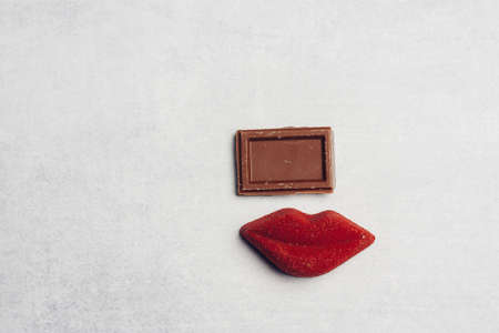 chocolate bar red lips marmalade sweets delight candy