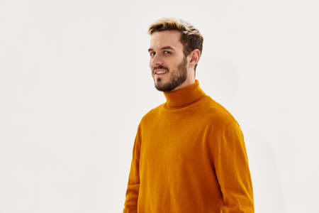 smiling man autumn style clothing fashion isolated background