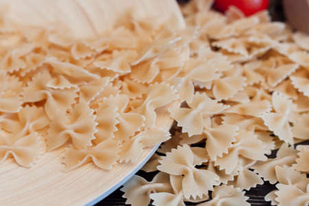 italian pasta cooking cherry tomatoes cuisine lunchの写真素材