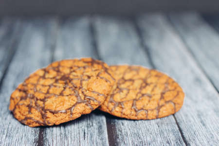 sweet biscuits baking desserts breakfast snack wooden tableの写真素材