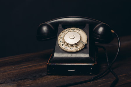 retro telephone old technology communication vintage nostalgiaの写真素材