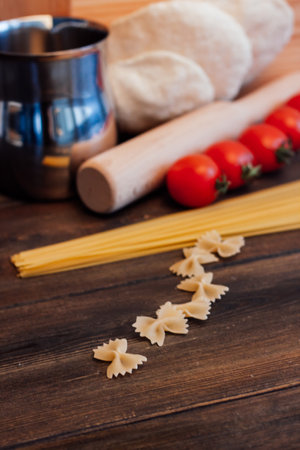 pasta plate italian cuisine cooking cherry tomatoes lunchの写真素材