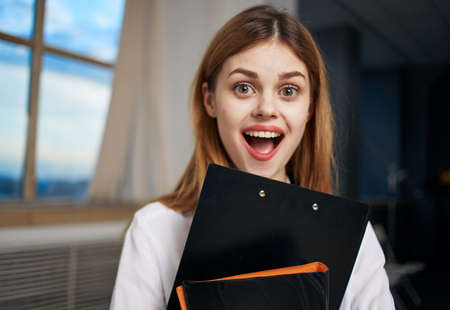 Business woman documents office secretary job professionalの写真素材